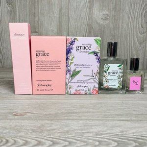 New never used bundle of spray bottles mist grace and Clinique happy gift